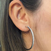 18 Carat White Gold Diamond Set Hoop Earrings
