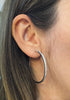 18 Carat White Gold Diamond Set Hoop Earrings