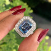 5.12 Carat Natural Unheated Sapphire and Diamond Platinum Ring