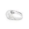 Fabergé 'Treillage' Brushed 18K White Gold and Diamond Quilted Dome Ring