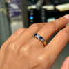 Antique Blue Sapphire and Old Cut Diamond 18ct Yellow Gold Five-Stone Ring