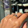 Antique Blue Sapphire and Old Cut Diamond 18ct Yellow Gold Five-Stone Ring