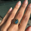 14 Carat Rose Gold and Blue Topaz Dress Ring, Circa 1930s-1940s
