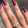 1.56 Carat Victorian Old Cut Diamond Three-Stone Platinum Engagement Ring