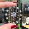 Antique Old Mine Cut Diamond Silver on Gold Brooch and Pendant, Circa 1880