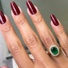1.85 Carat Emerald and Diamond 18 Carat Yellow Gold Cluster Engagement Ring