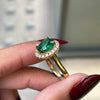 1.85 Carat Emerald and Diamond 18 Carat Yellow Gold Cluster Engagement Ring