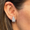 Vintage Diamond 18 Carat White Gold Stud Earrings, Circa 1950s