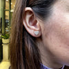 Diamond and 18 Carat Rose Gold Heart Shape Halo Cluster Stud Earring