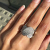 Diamond and 18 Carat White Gold Wave Cluster Dress Ring