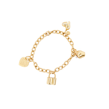 Tiffany & Co. 18 Carat Yellow Gold Chain Diamond Charm Bracelet