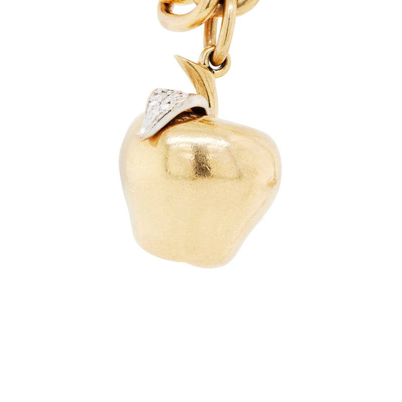 Tiffany & Co. 18 Carat Yellow Gold Chain Diamond Charm Bracelet