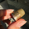 Antique Engraved Thimble in 9 Carat Rose and Yellow Gold, 1942
