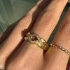 Diamond and 18 Carat Yellow Gold Open Work Intertwined Wave Band Ring