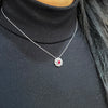 Ruby and Diamond 18 Carat White Gold Floral Earrings and Necklace Set
