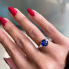 2.22ct Blue Sapphire and Diamond Platinum and Rose Gold Engagement Ring