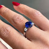 2.22ct Blue Sapphire and Diamond Platinum and Rose Gold Engagement Ring