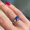2.22ct Blue Sapphire and Diamond Platinum and Rose Gold Engagement Ring