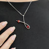 Abstract Garnet and Diamond Platinum Pendant and Chain
