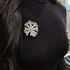 18 Carat White Gold Old Cut Diamond Coral Pendant Brooch