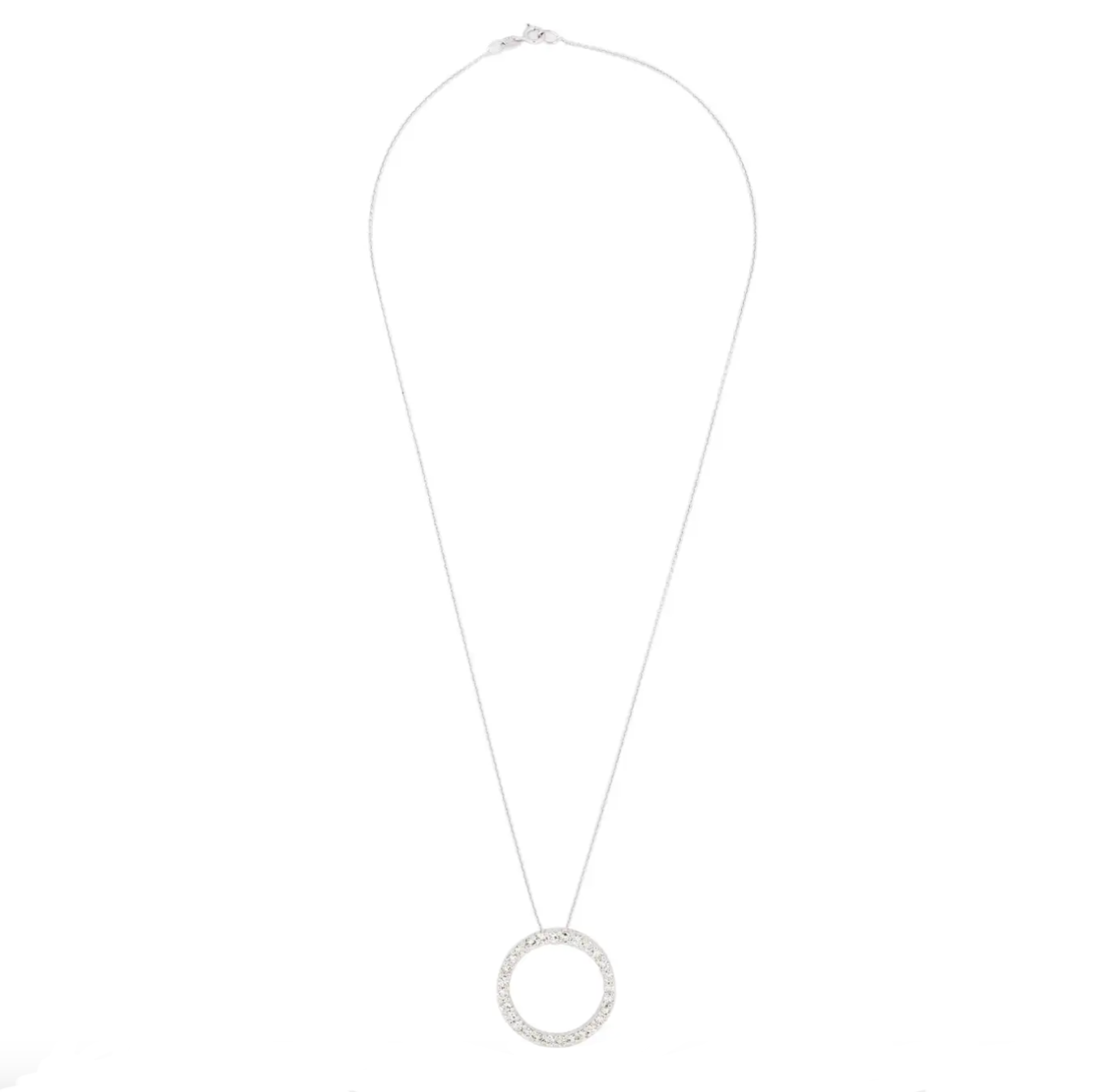 Diamond Set 'Circle Of Life' Pendant Necklace in 14 Carat White Gold