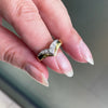 Diamond 18 Carat White and Yellow Gold Wishbone Ring