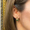 Vintage Green Tourmaline and Diamond 18 Carat Yellow Gold Dangle Earrings