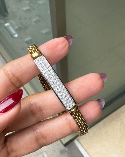 FOPE Diamond 18 Carat White and Yellow Gold Woven Link Bracelet