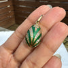 Vintage Guilloché Green Enamel and 14 Carat Yellow Gold Egg Charm