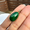 Vintage Guilloché Green Enamel and 14 Carat Yellow Gold Egg Charm