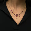 Murrle Bennett Antique Rose Garnet & Seed Pearl Bohemian 9K Yellow Gold Drop Necklace, c.1900s