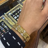 Diamond and 18 Carat Yellow Gold Statement Flexible Bangle Bracelet