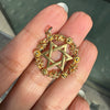 Vintage Kutchinsky Star Of David Round floral Pendant in 18K Yellow Gold, 1959