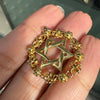 Vintage Kutchinsky Star Of David Round floral Pendant in 18K Yellow Gold, 1959