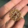 Vintage Kutchinsky Star Of David Round floral Pendant in 18K Yellow Gold, 1959