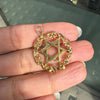Vintage Kutchinsky Star Of David Round floral Pendant in 18K Yellow Gold, 1959
