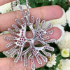 Pink and White Sapphire and Diamond 18 Carat Gold Coral Pendant and Chain