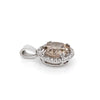 4.25ct Zircon and Diamond 18 Carat White Gold Halo Cluster Pendant