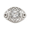 Vintage Old Cut Diamond 18 Carat White Gold Open Work Dome Cocktail Ring, Circa 1950