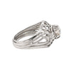 Vintage Old Cut Diamond 18 Carat White Gold Open Work Dome Cocktail Ring, Circa 1950