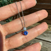 Blue Sapphire and Diamond 18 Carat White Gold Pendant Necklace