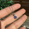 Blue Sapphire and Diamond 18 Carat White Gold Pendant Necklace