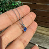 Blue Sapphire and Diamond 18 Carat White Gold Pendant Necklace