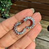 Diamond and 18 Carat White Gold Swirl Stud Earrings