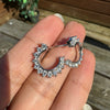 Diamond and 18 Carat White Gold Swirl Stud Earrings