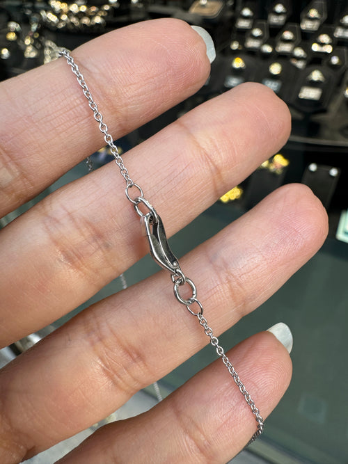 Blue Sapphire and Diamond 18 Carat White Gold Pendant Necklace
