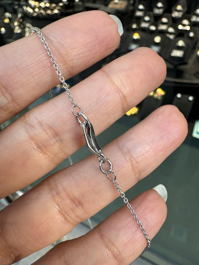 Blue Sapphire and Diamond 18 Carat White Gold Pendant Necklace