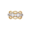 White and Yellow Diamond 18 Carat Gold Wide Tapered Band Infinity Dress Ring