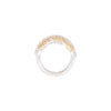 White and Yellow Diamond 18 Carat Gold Wide Tapered Band Infinity Dress Ring