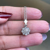 0.45 Carat Diamond 18 Carat White Gold Flower Cluster Pendant